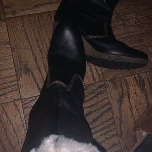 TIMBERLAND PLATFORM WEDGE HIGH BOOTS WITH FUR LEATHER WATERPROOF SIZE 9